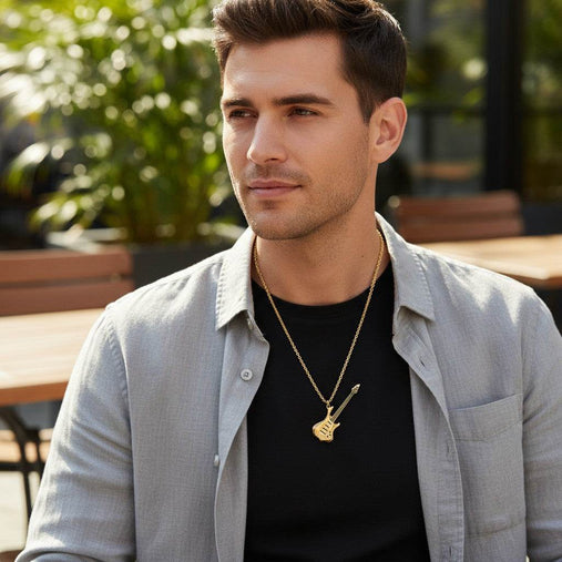 Collier acier inoxydable doré Béhemora, finition PVD, hypoallergénique